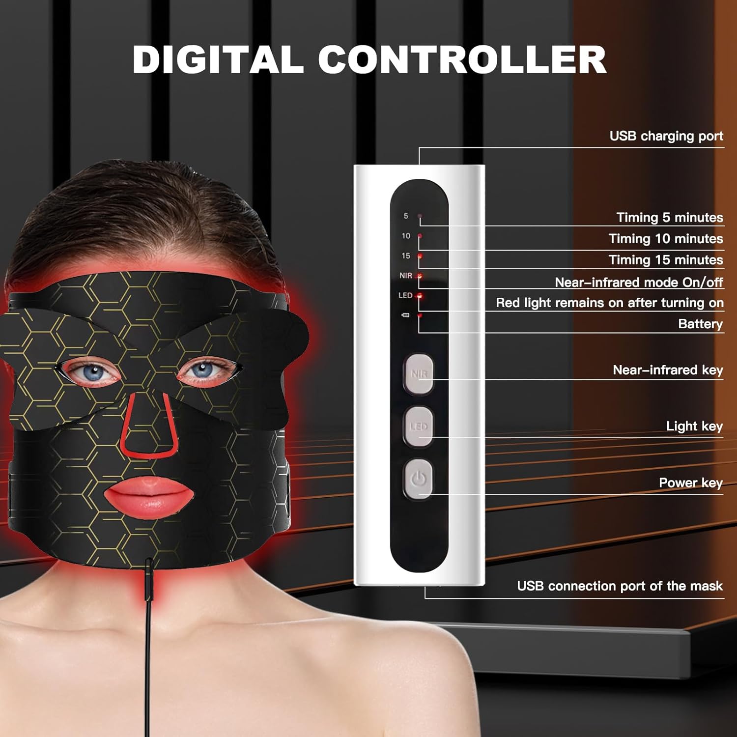 Premium LED Red Light Therapy Face Mask