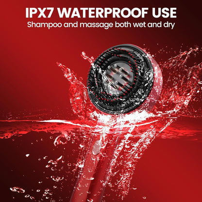 Scalp Massaging Brush – 3-in-1 Electric | Waterproof | Red Light Therapy